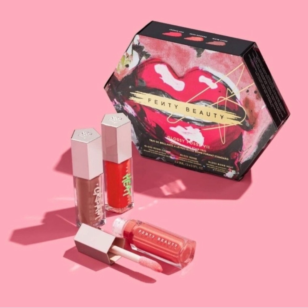 Fenty Beauty by Rhianna Glossy Posse VII Gloss Bomb Trio. 🫦✨️BNIB LIMITED ED✨